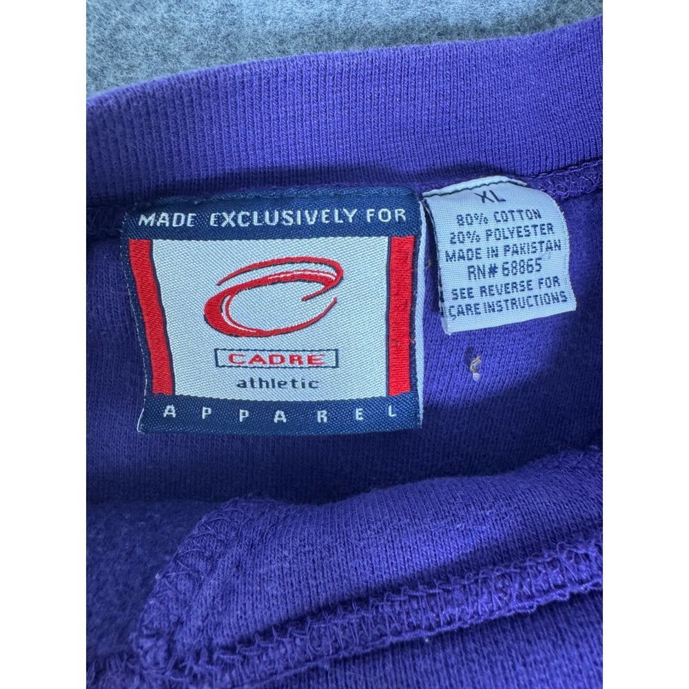 Vintage 90s Cadre LSU Tigers Sweatshirt Purple Embroidered XL 304 - Picture 6 of 6